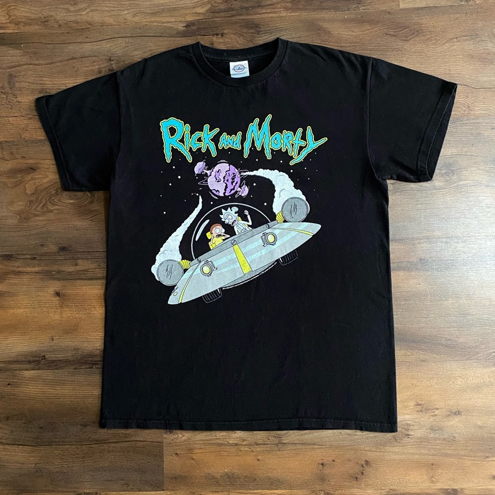 Rick And Morty Black Graphic Tee Size M